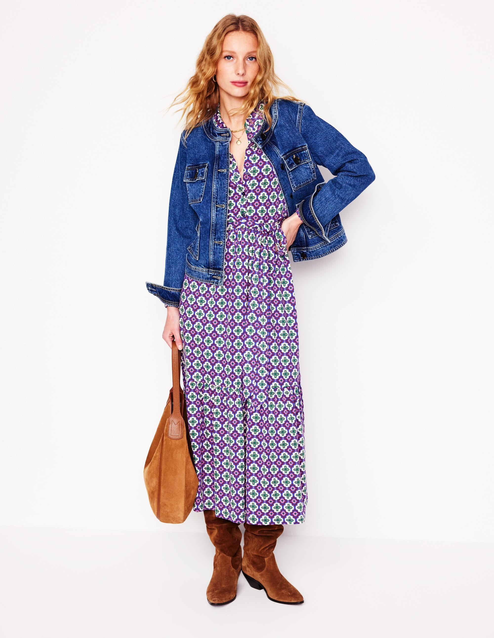  Willow Tiered Jersey Dress-Multi, Moroccan Diamond、mySite、ashleygrahame