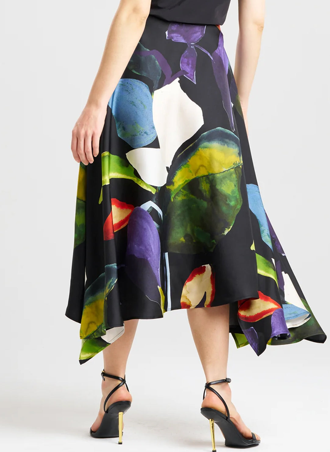  Yoru Silk Twill Black Multi Origami Maxi Skirt、mySite、justintrudeaud