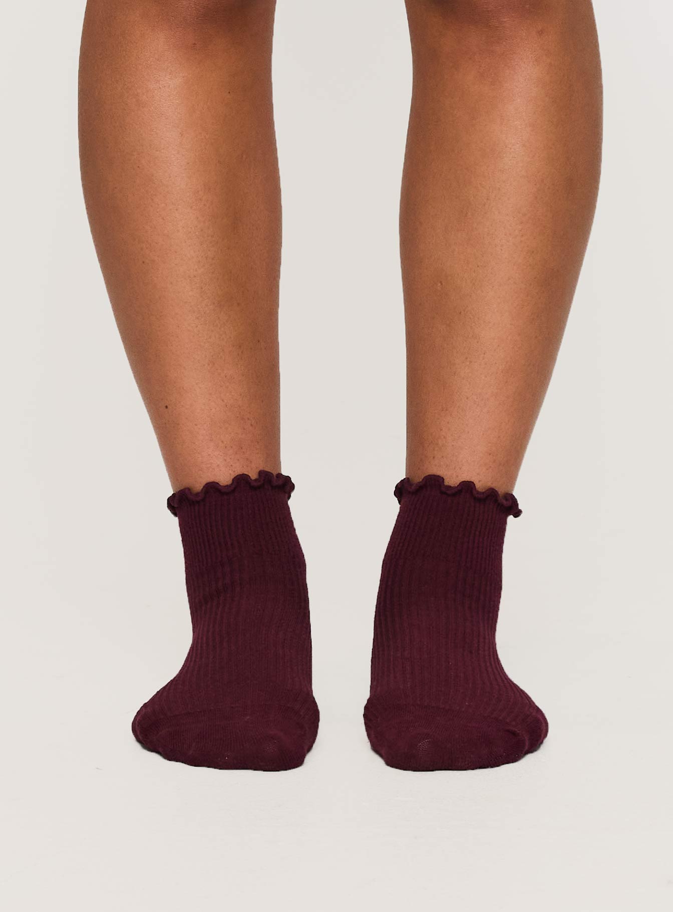 Ribbed Ruffle Socks Burgundy、mySite、solidvoid