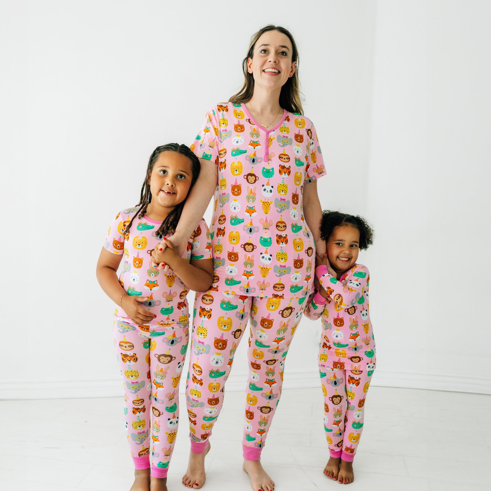  Pink Party Pals Two-Piece Short Sleeve Pajama Set、mySite、layawaytickets