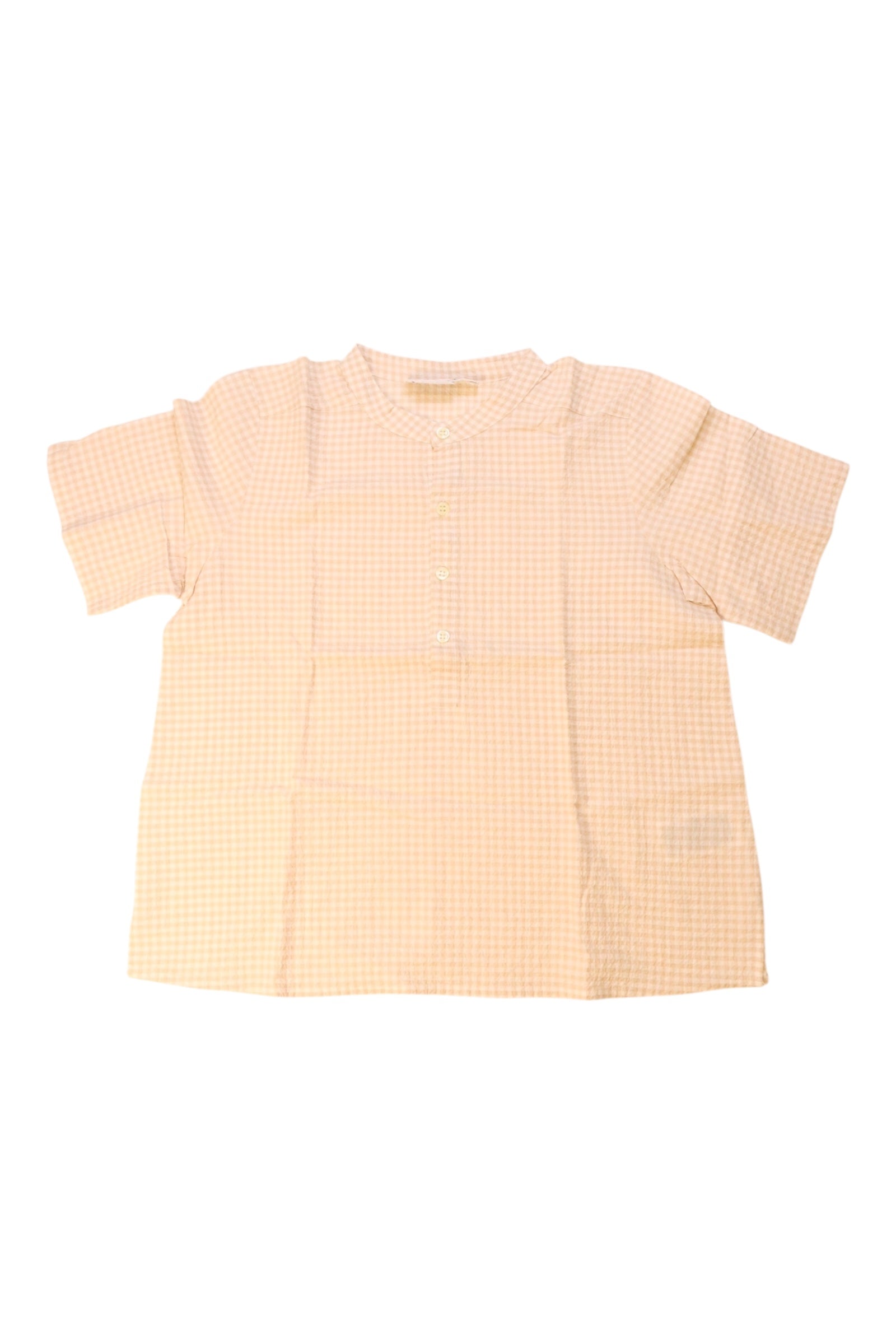Bonpoint Checkered Short Sleeve Shirt 10Y、mySite、g9winljtr