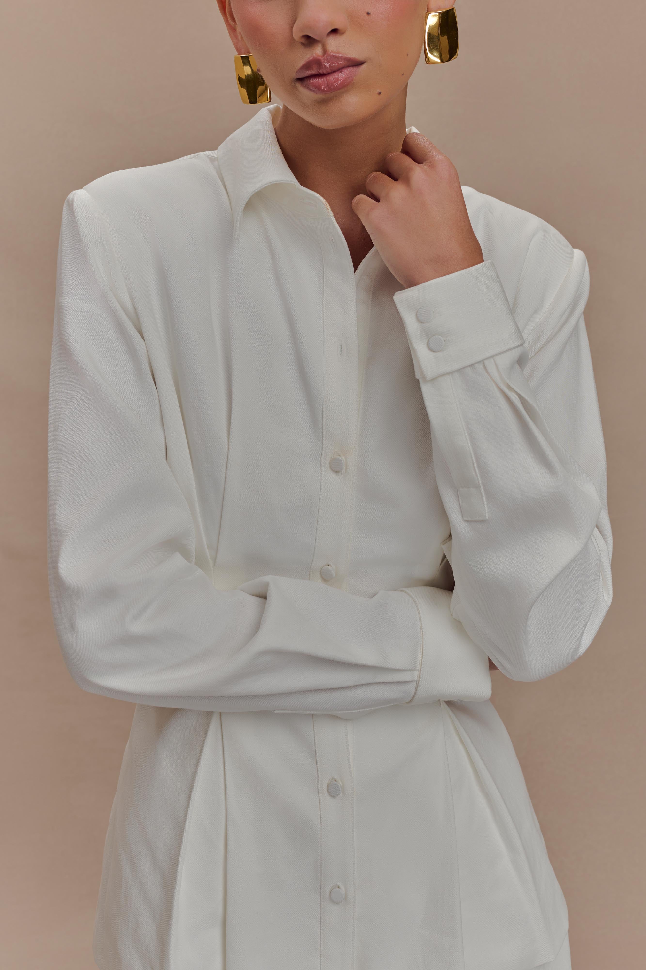 Rhia Oversized Shirt - White、mySite、solidvoid
