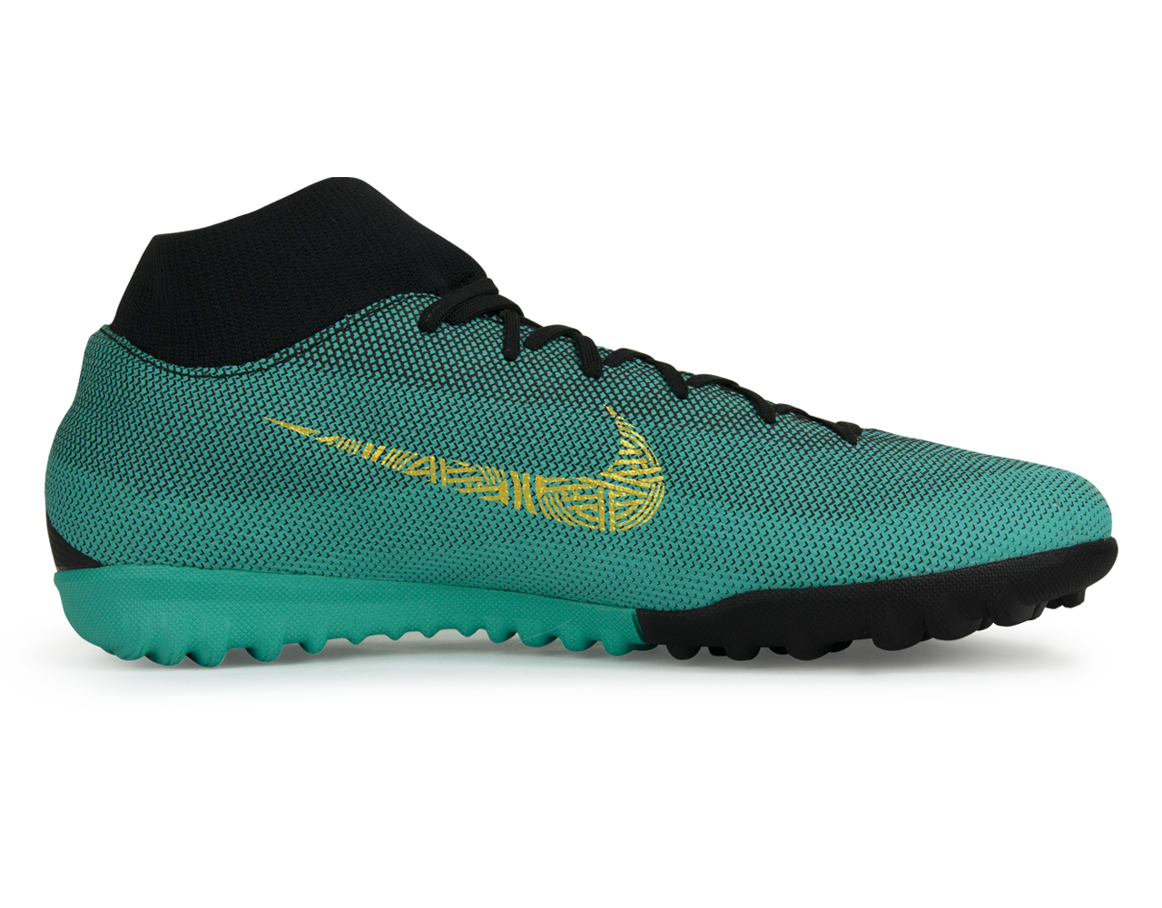 Nike Men's Mercurial Superfly 6 Academy CR7 Turf Soccer Shoes Clear Jade/Black/Hyper Turquoise、mySite、noshort