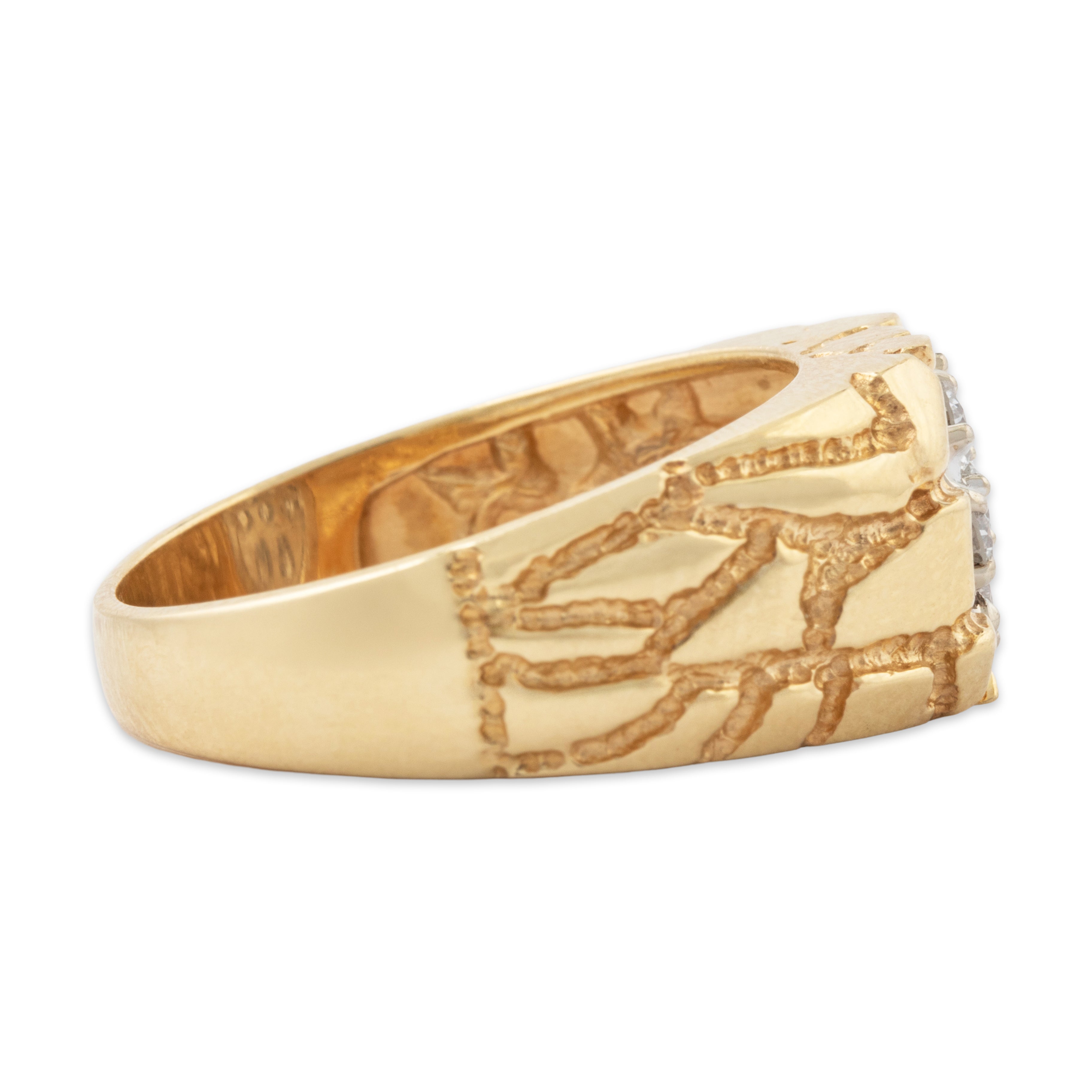 Vintage 14k Yellow Gold .50cttw Diamond Signet Statement Ring 10.00、mySite、hinf8tx79