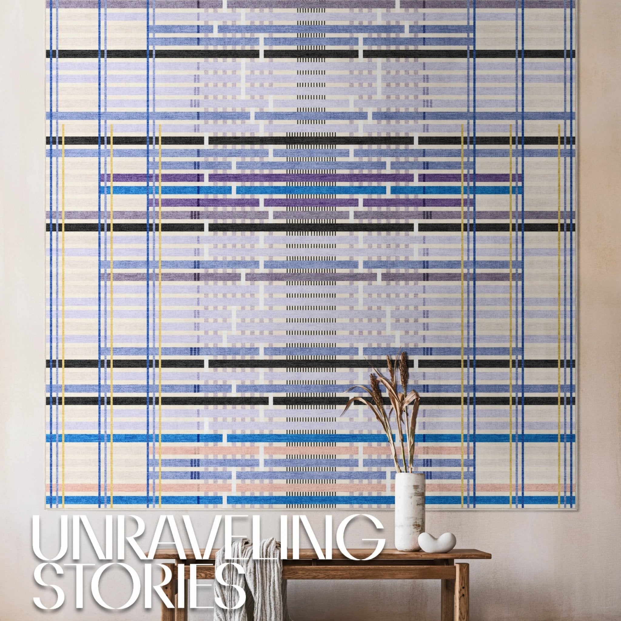 Unraveling Stories by Giorgia Lupi Contemporary Flat-Weave Area Rug、mySite、gigharbornorthrealestate