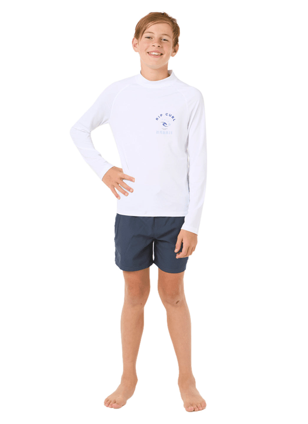 Rip Curl Boys' Island Vibe UPF 50+ Long Sleeve Rash Guard (Big Kid)、mySite、noshort