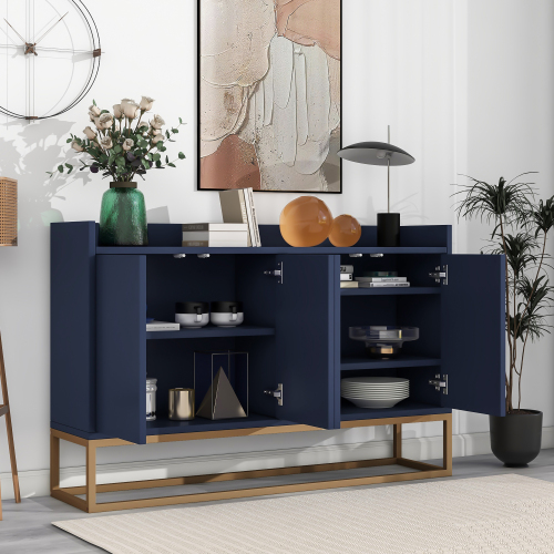 TREXM Modern Sideboard Elegant Buffet Cabinet with Large Storage Space for Dining Room, Entryway (Navy)、、casual