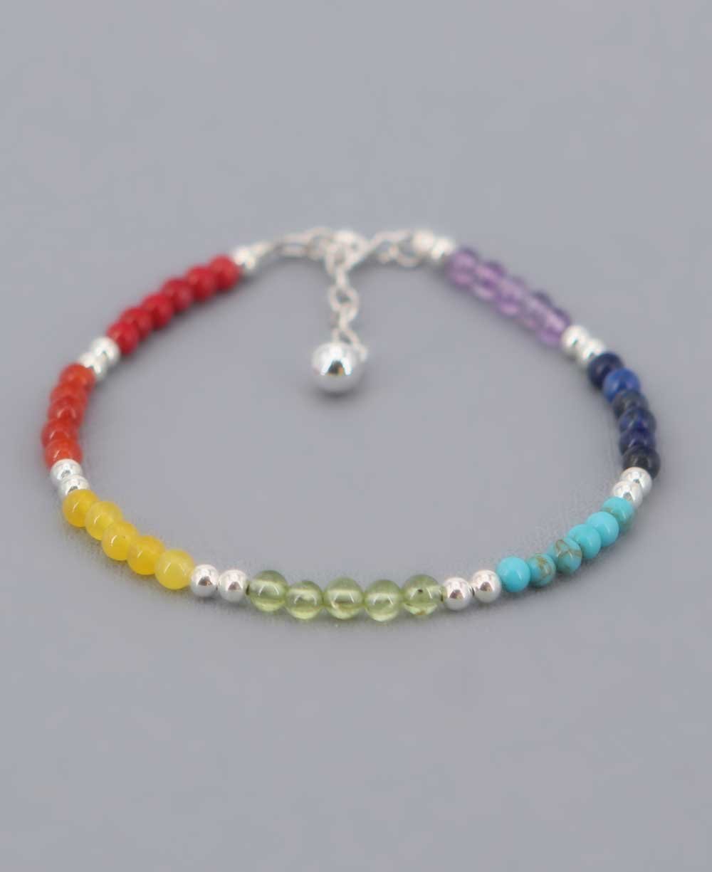 Sterling Silver Beaded Chakra Bracelet、mySite、topwebapps