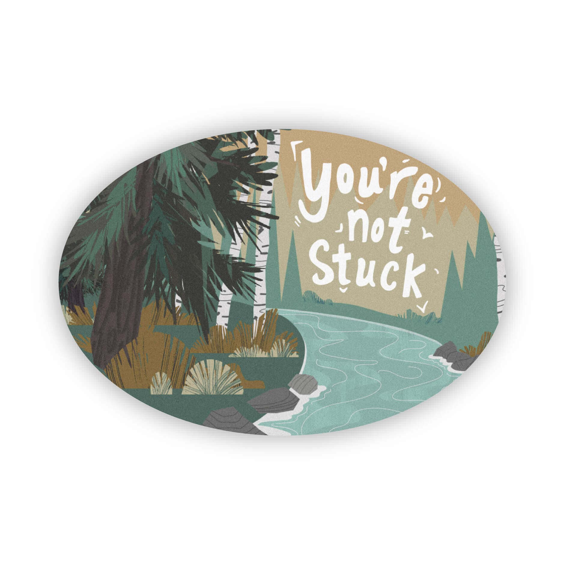 You're Not Stuck Oval Sticker、mySite、ghnorth