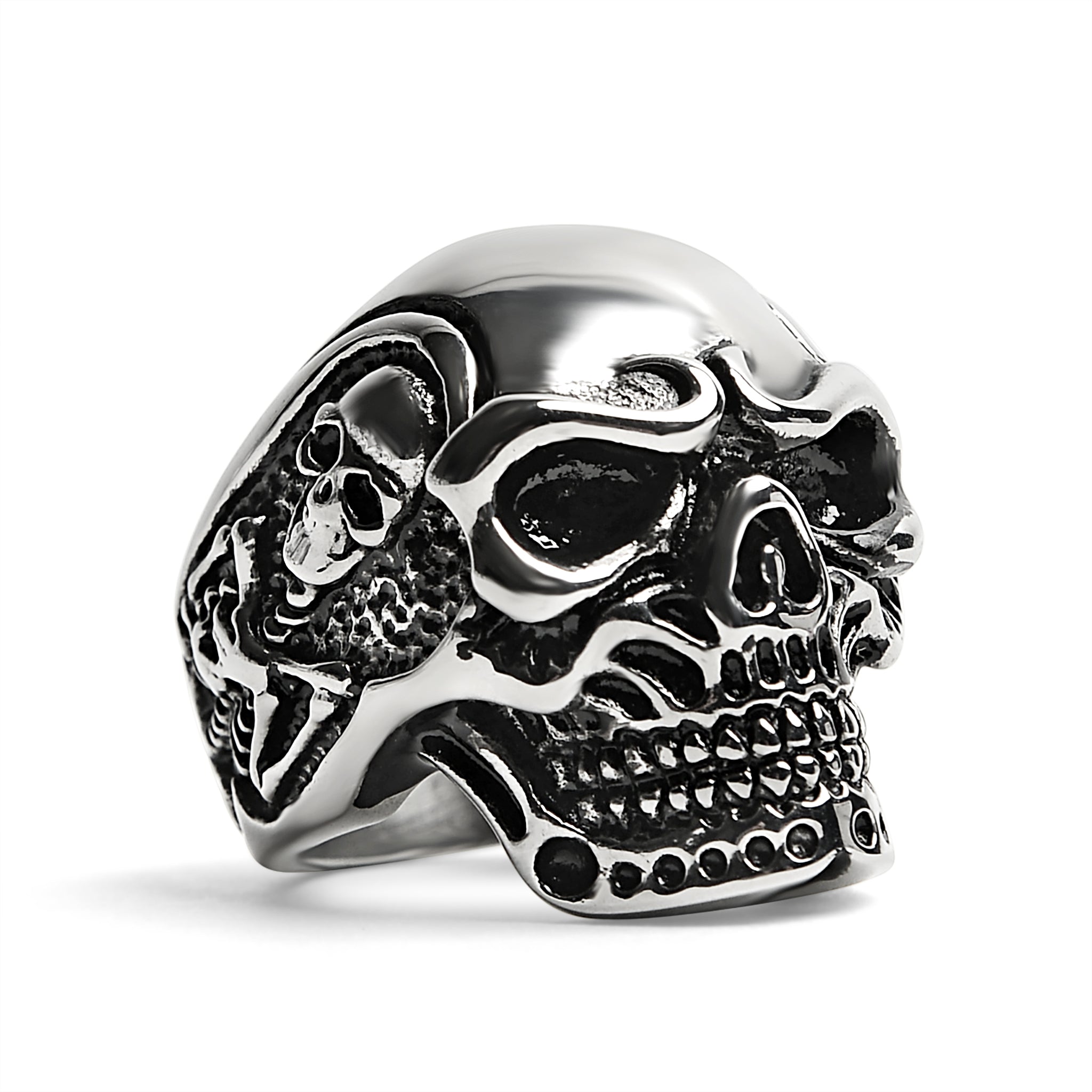 Stainless Steel Skull With Skeleton Accents Ring / SCR4048、mySite、dreamappss