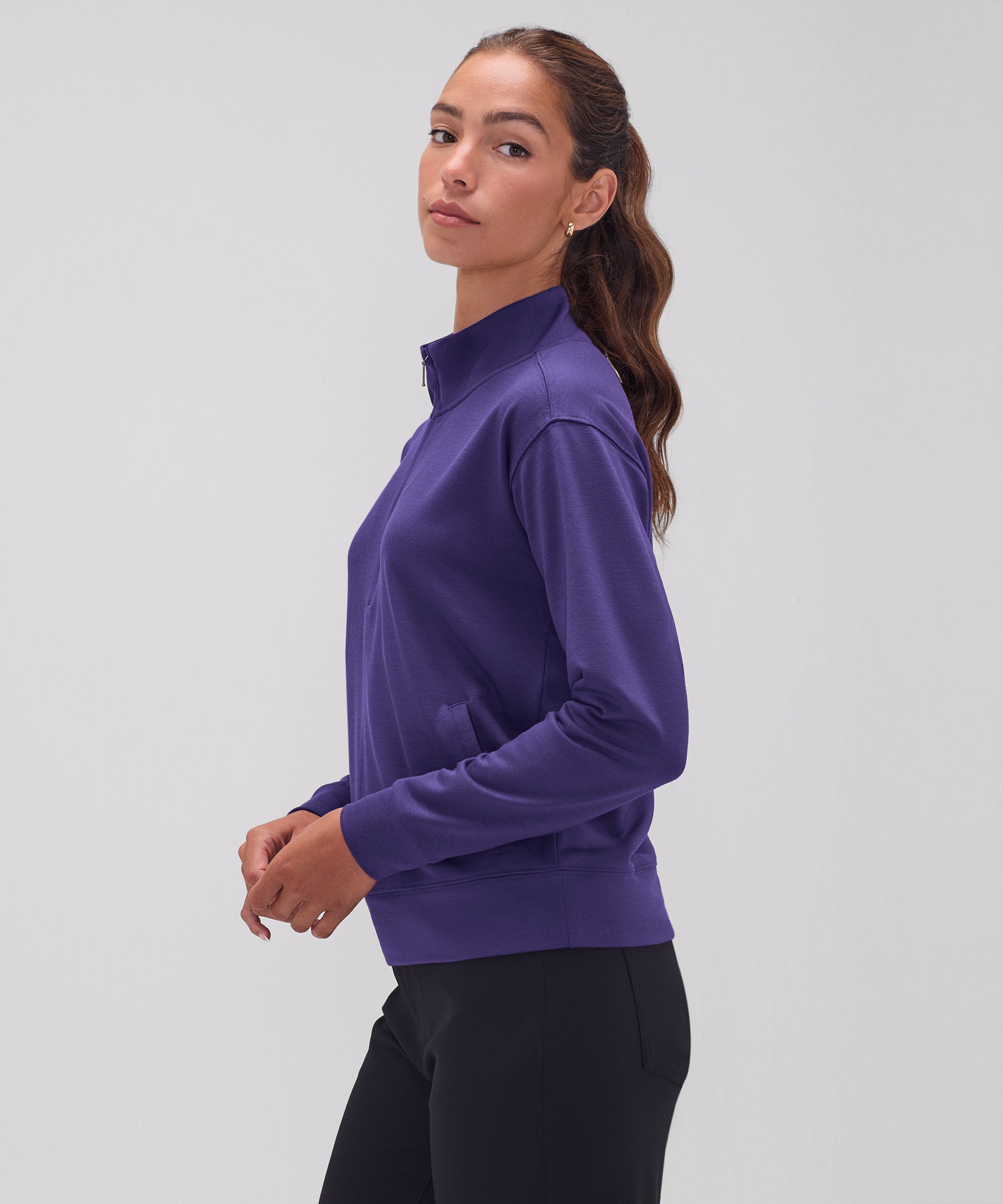 Women's Merino Transit Quarter Zip、mySite、noshort