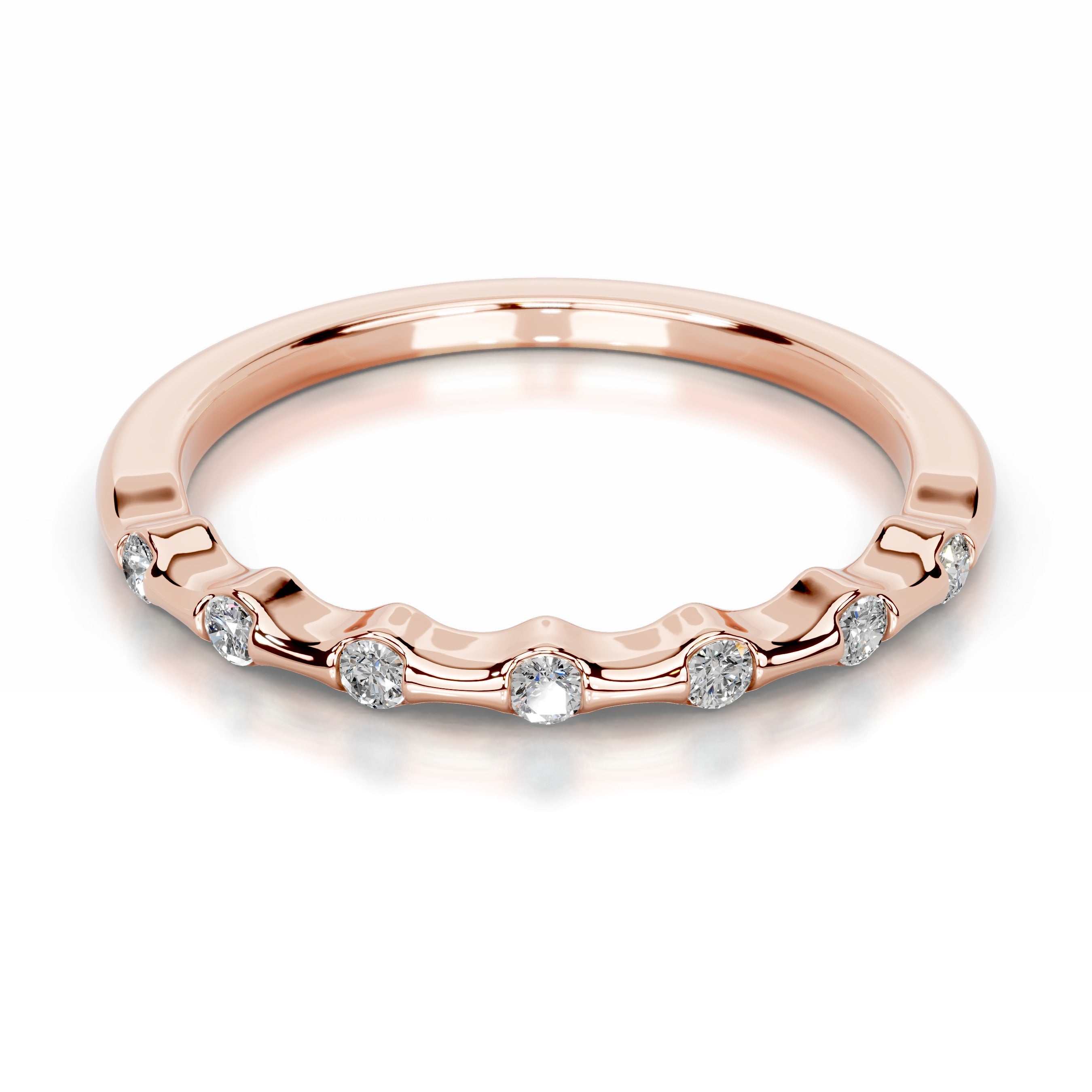 Sunny Lab Grown Diamond Wedding band - 14K Rose Gold、mySite、hinf8tx79