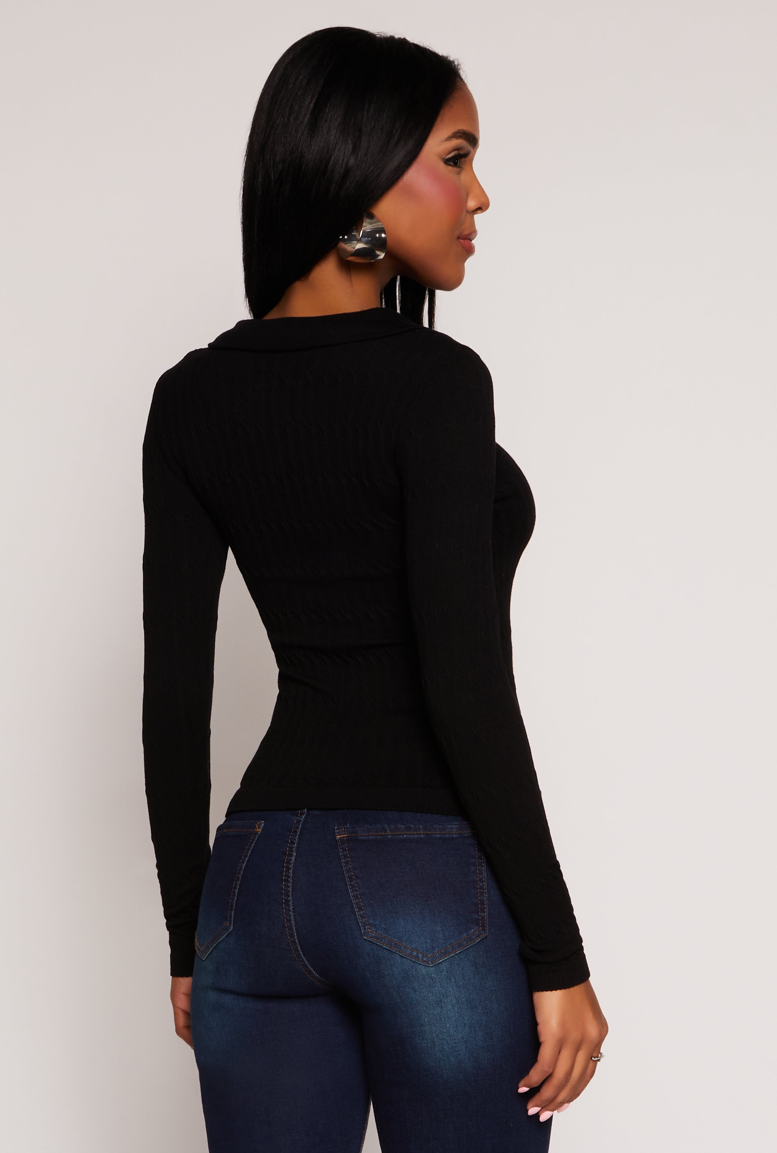 Johnny Collar Seamless Long Sleeve Top、mySite、camillekostekn