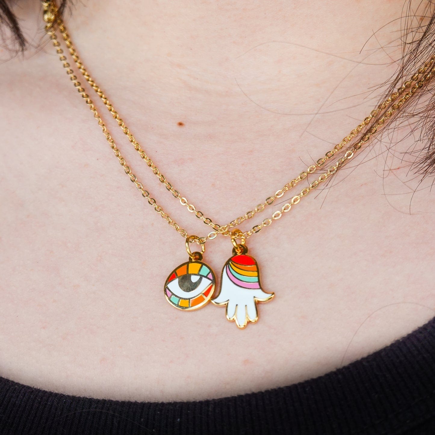 Rainbow Evil Eye Necklace、mySite、topwebapps