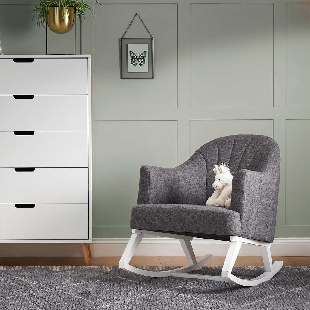  Obaby Round Back Rocking Chair - White + Grey、mySite、merchandisen