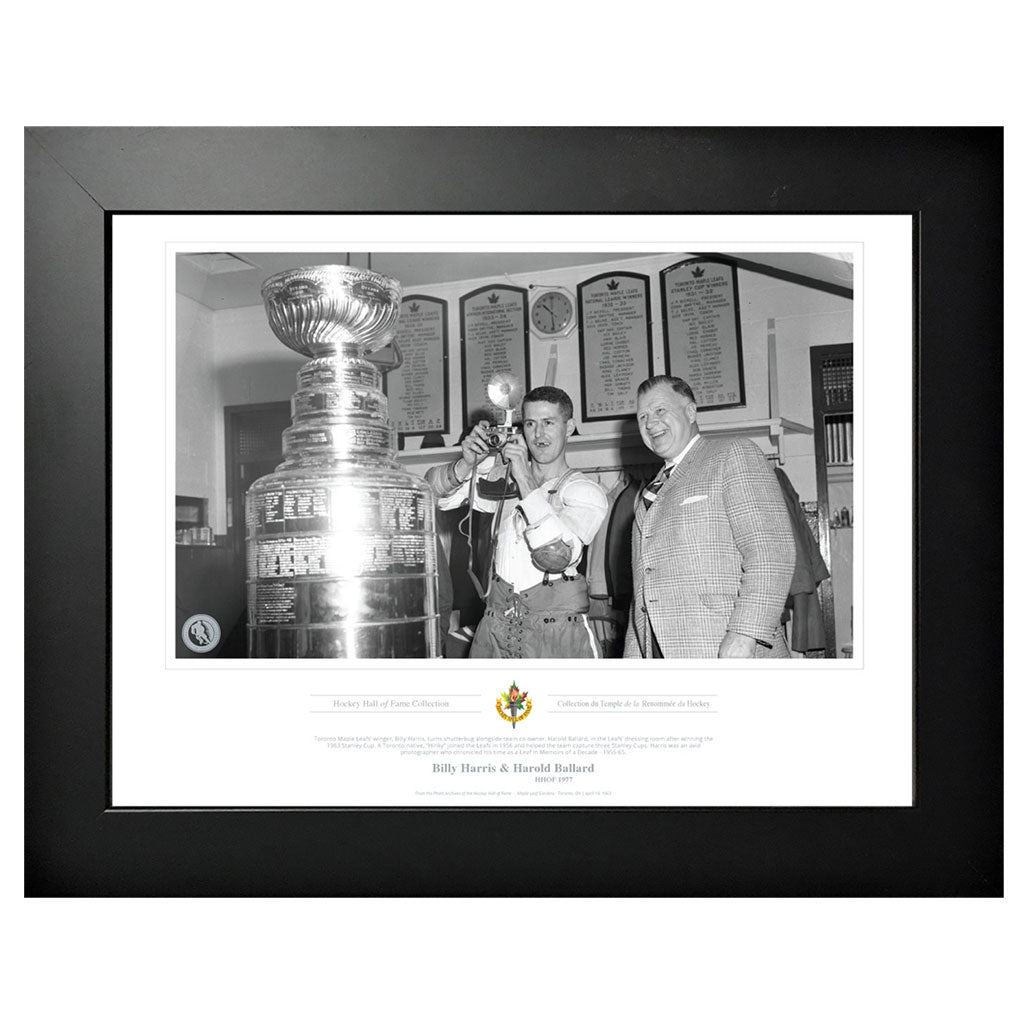 Toronto Maple Leafs Memorabilia - 1977 Billy Harris Black & White Classic - 12 x 16 Frame