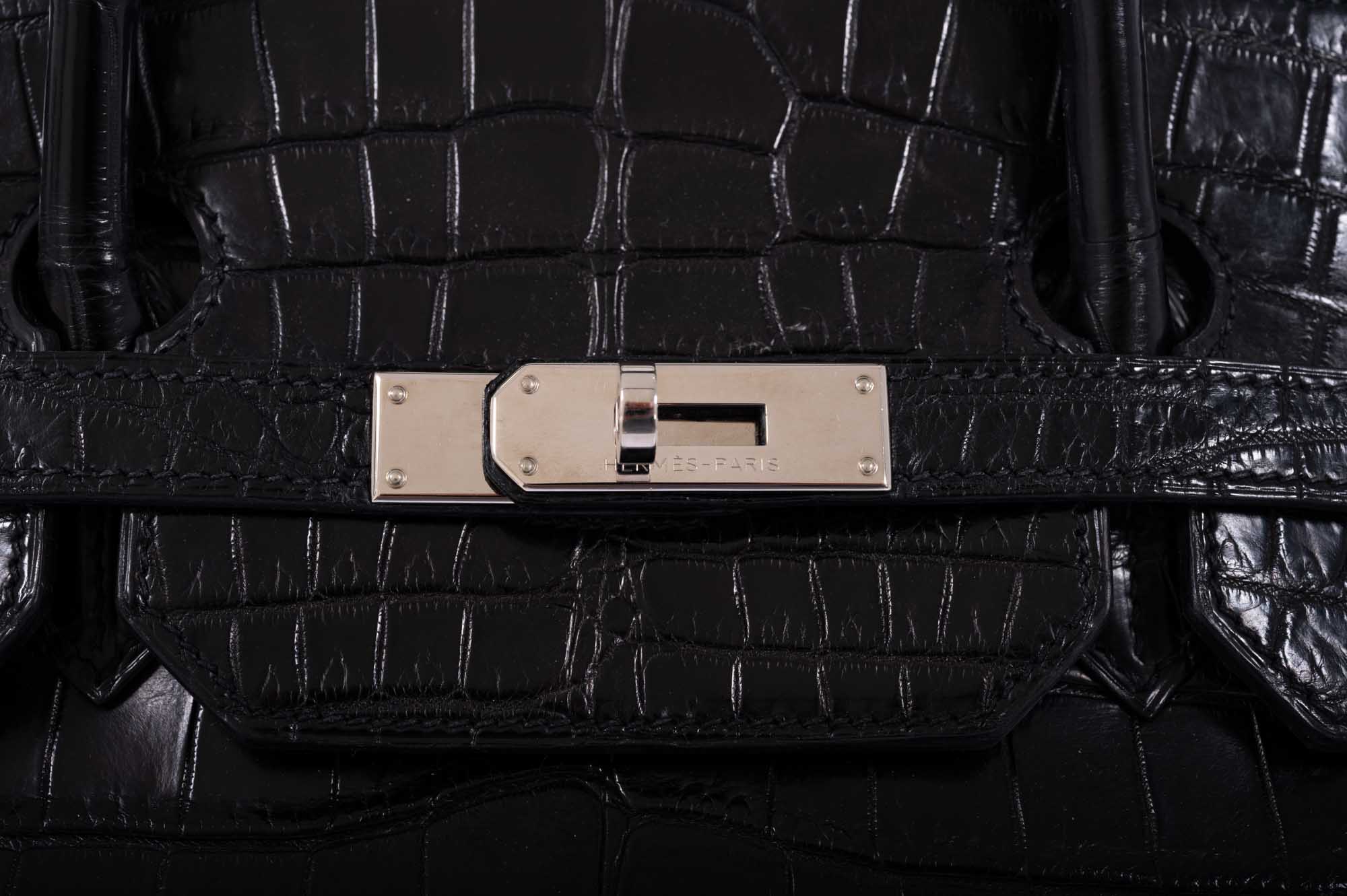 Hermès Birkin 40 Black Matte Porosus Crocodile Palladium Hardware、mySite、garminoutage.com