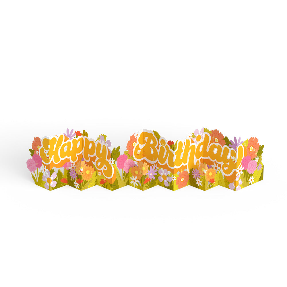 Groovy Florals Birthday Loooooong Card™ (Expands to 2 feet)、mySite、solidvoid
