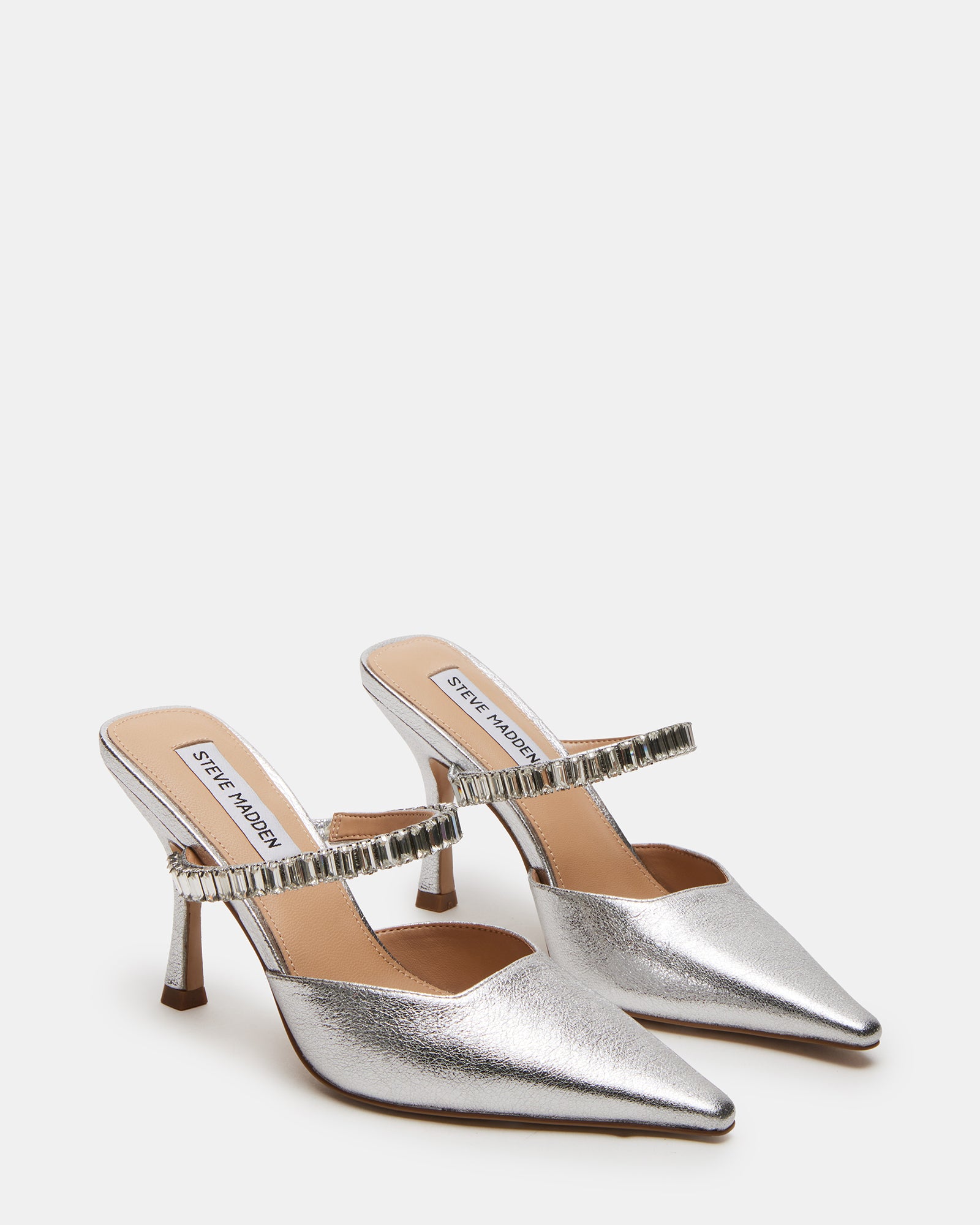 BRECKI SILVER LEATHER RHINESTONES、mySite、gtrtttuynbv