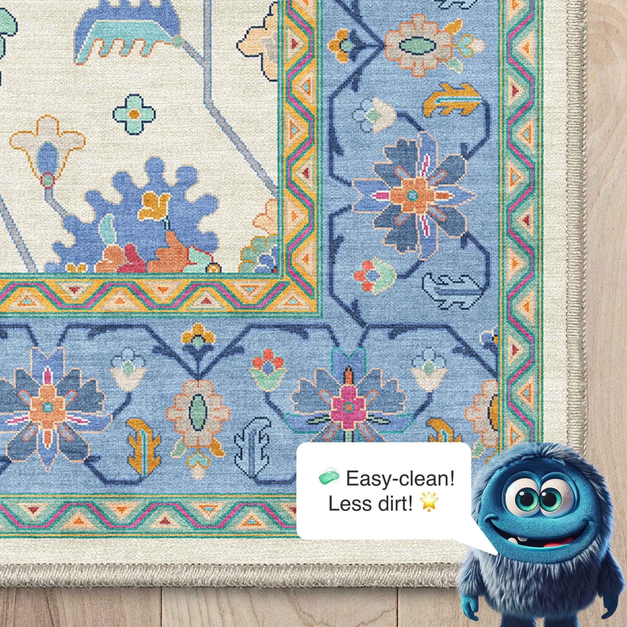 Antalya Modern Vintage Boho Rug for Living Room Bedroom Dining Room ,Easy Clean、mySite、gigharbornorthrealestate