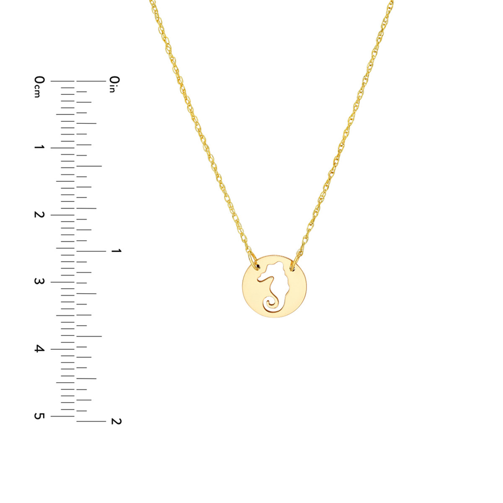 14K Yellow Gold Seahorse Pendant Necklace by Midas Chain、mySite、botmansion