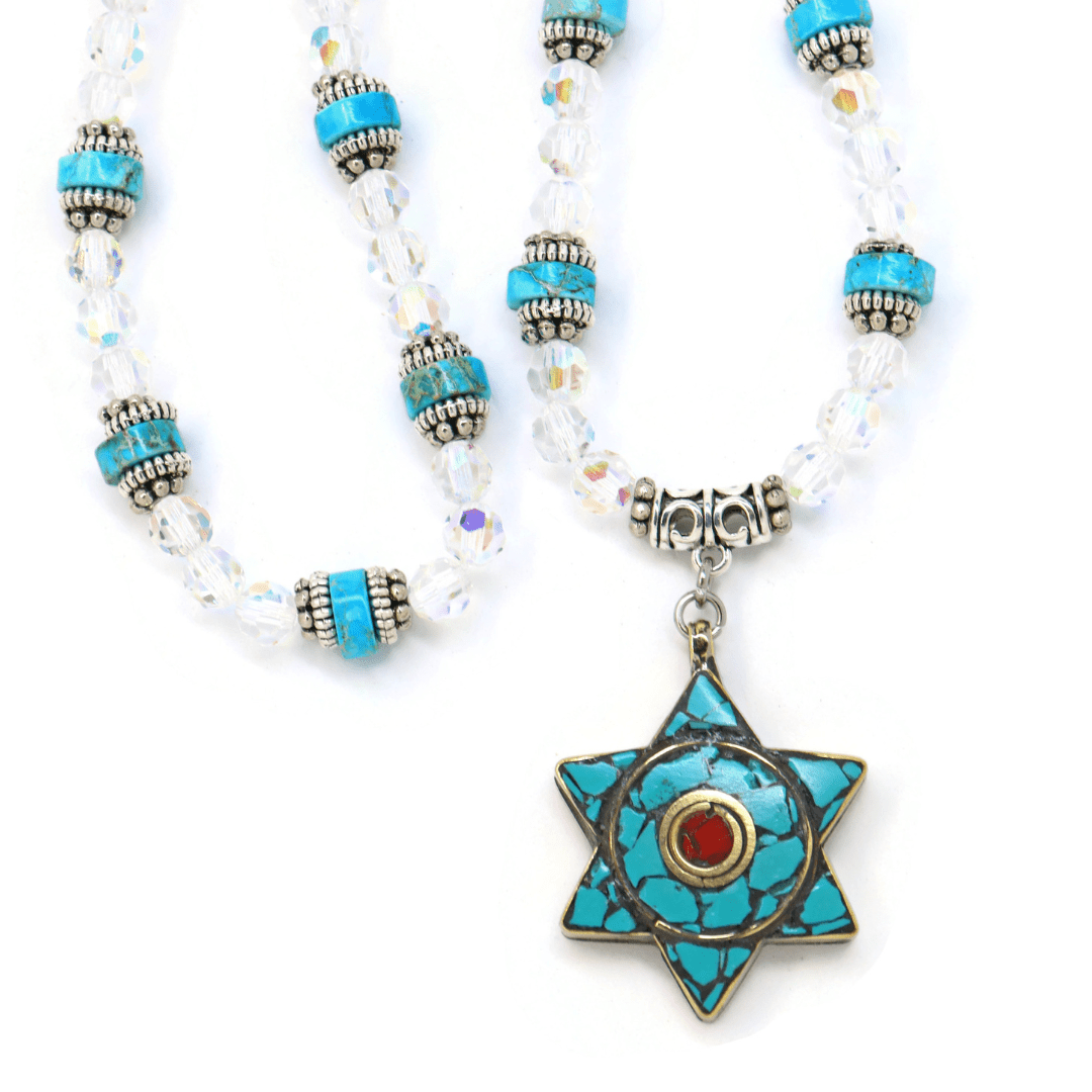 Jasper and Crystal Star of David Necklace、mySite、topwebapps