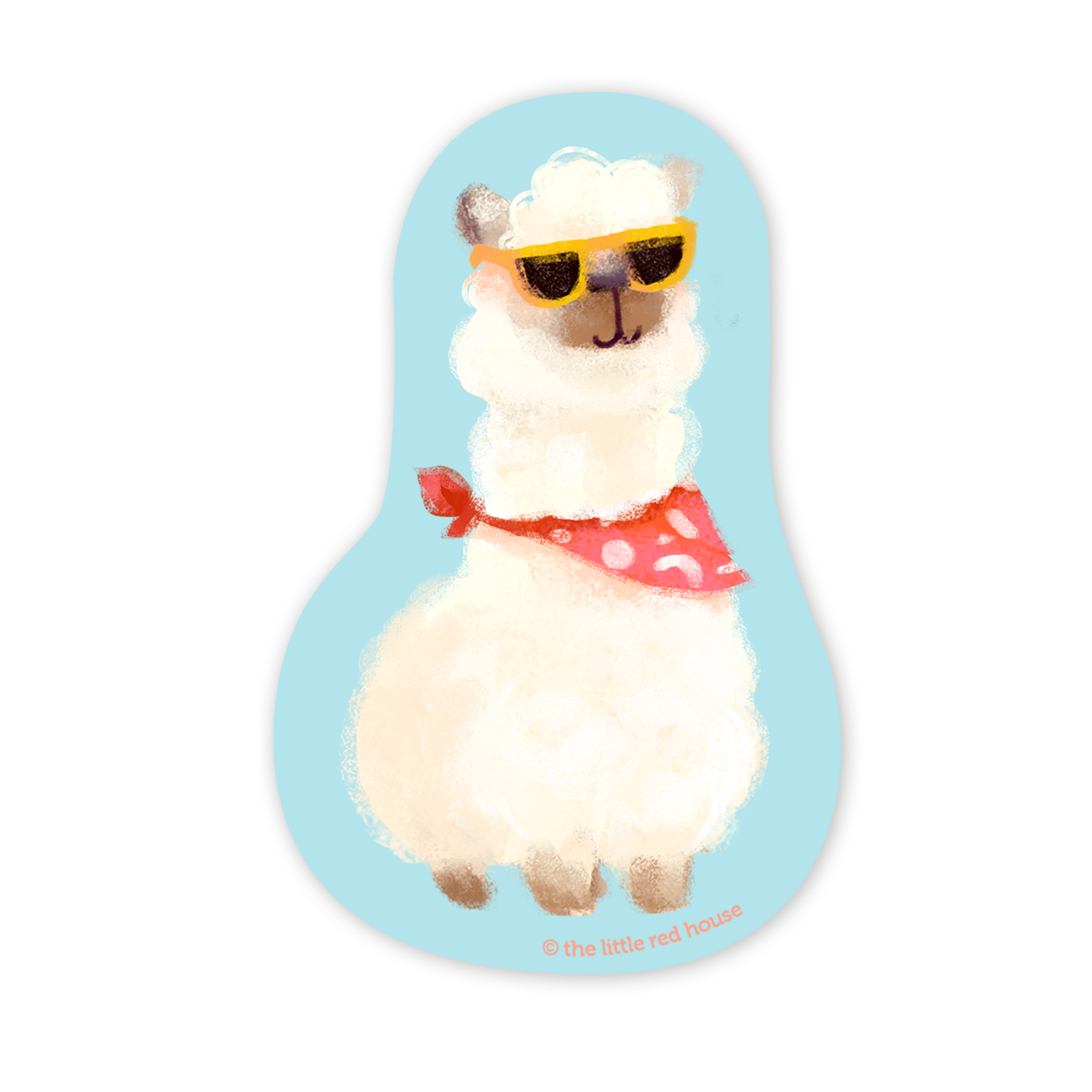 The Little Red House - Hipster Alpaca Vinyl Sticker、mySite、garagedoors4me