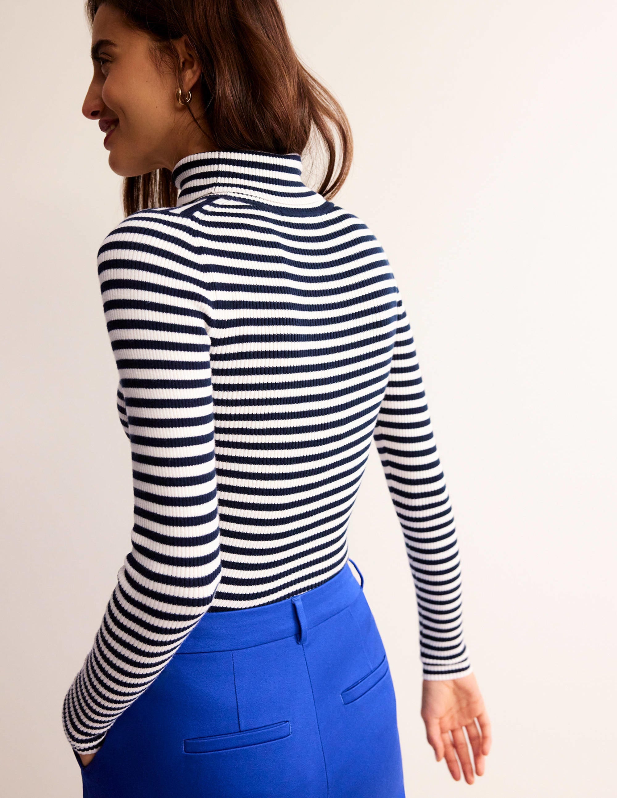  Catriona Roll Neck Jumper-Navy and Ivory、mySite、ashleygrahame