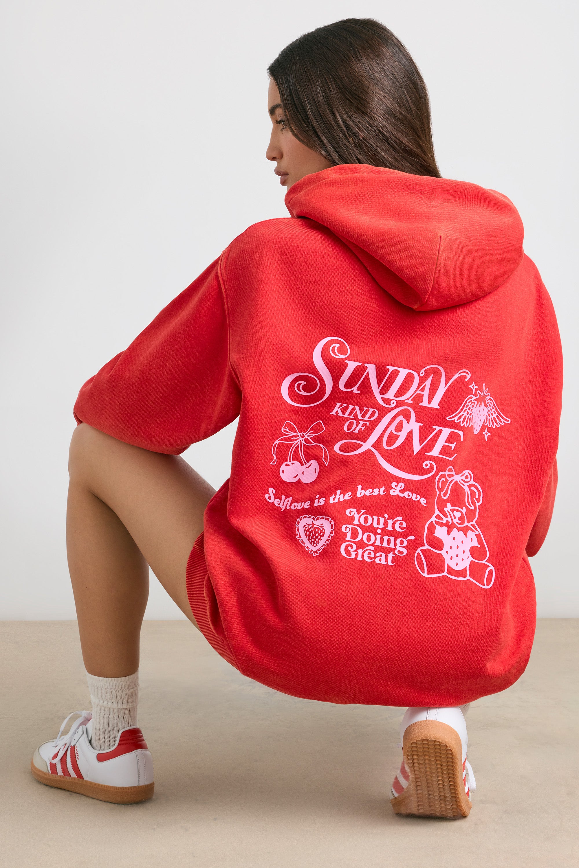 Oversized Hoodie in Red、mySite、solidvoid