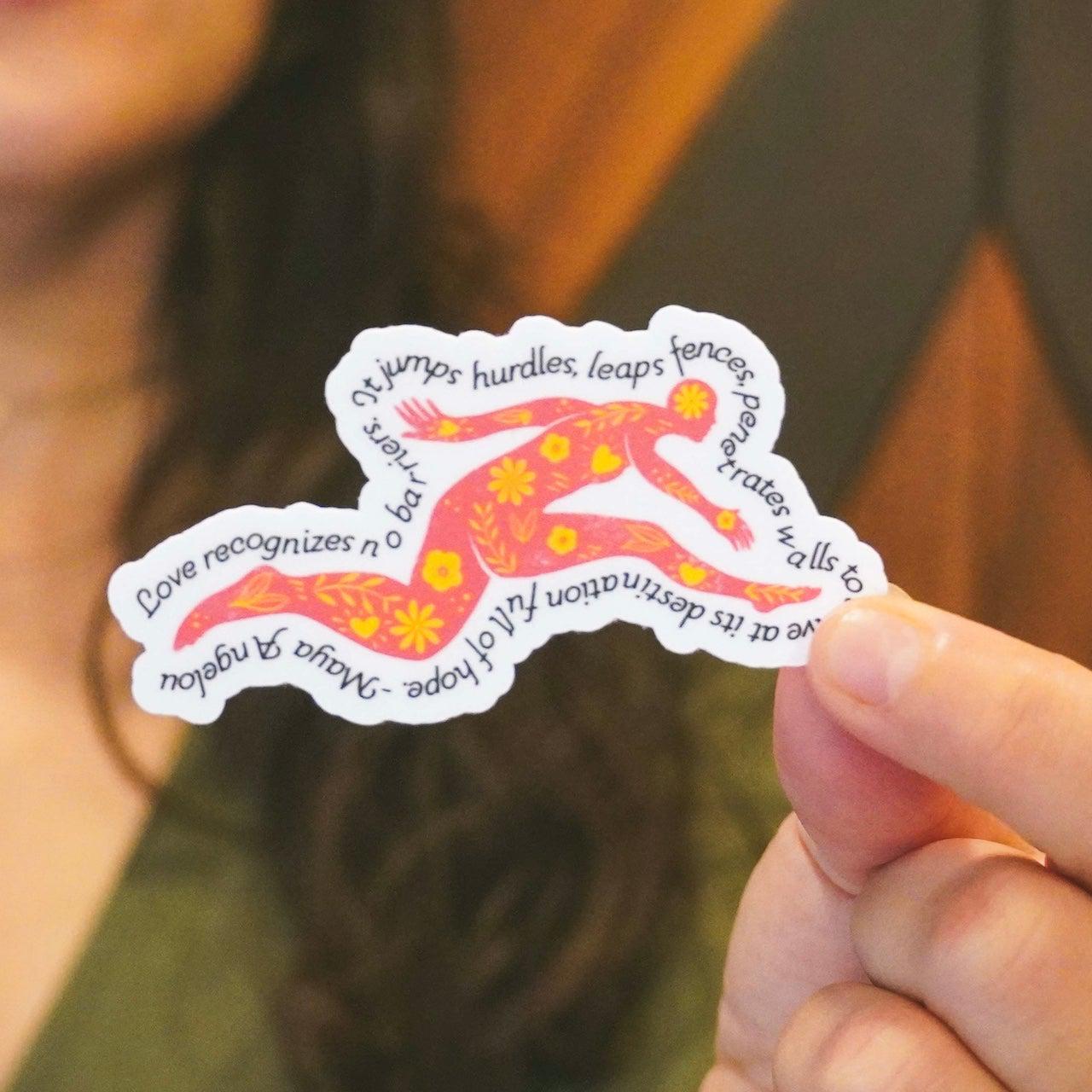  Love Recognizes No Barriers Quote Sticker - Yellow、mySite、elrpsem3k