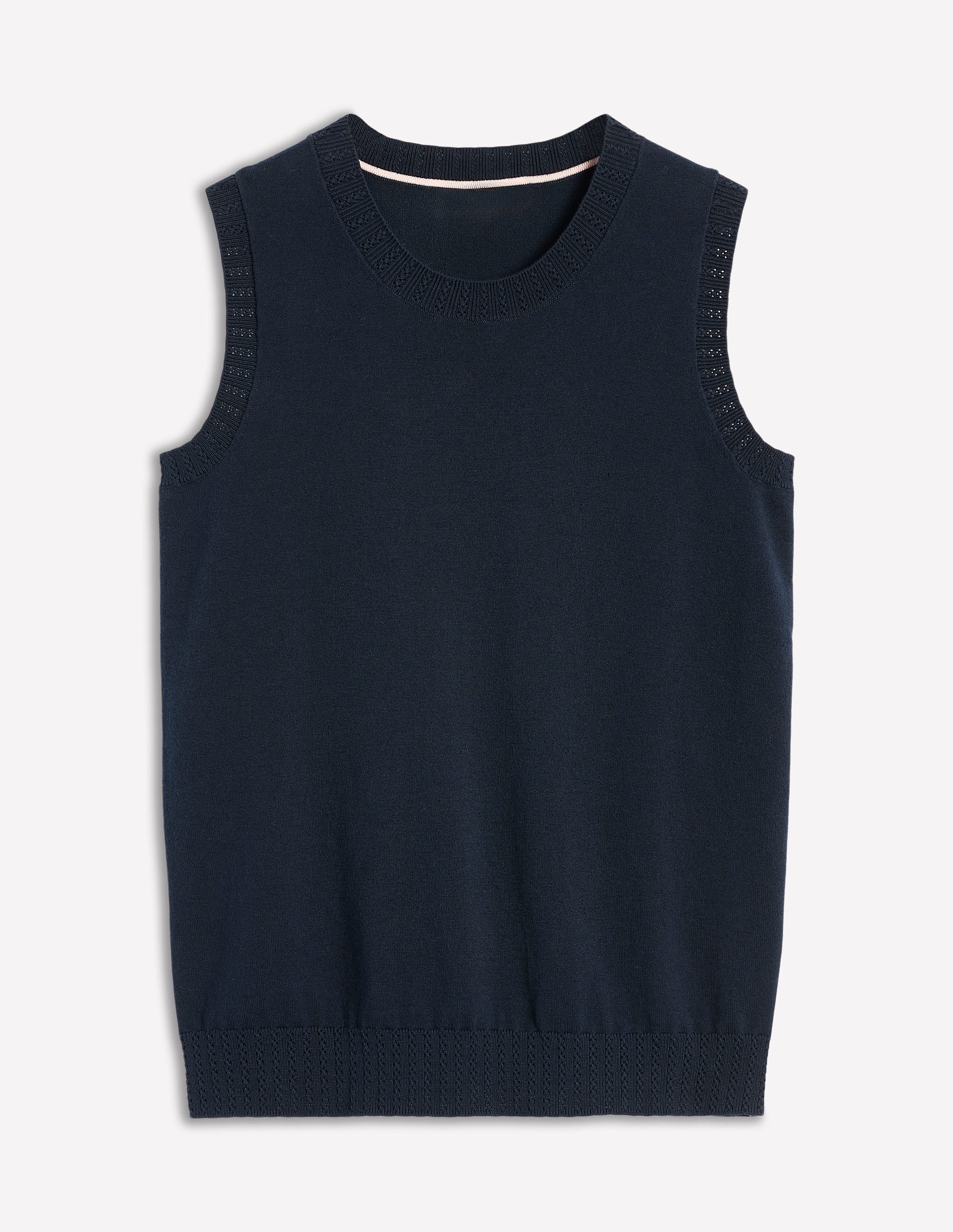  Emilia Cotton Crew Neck Tank-Navy、mySite、ashleygrahame