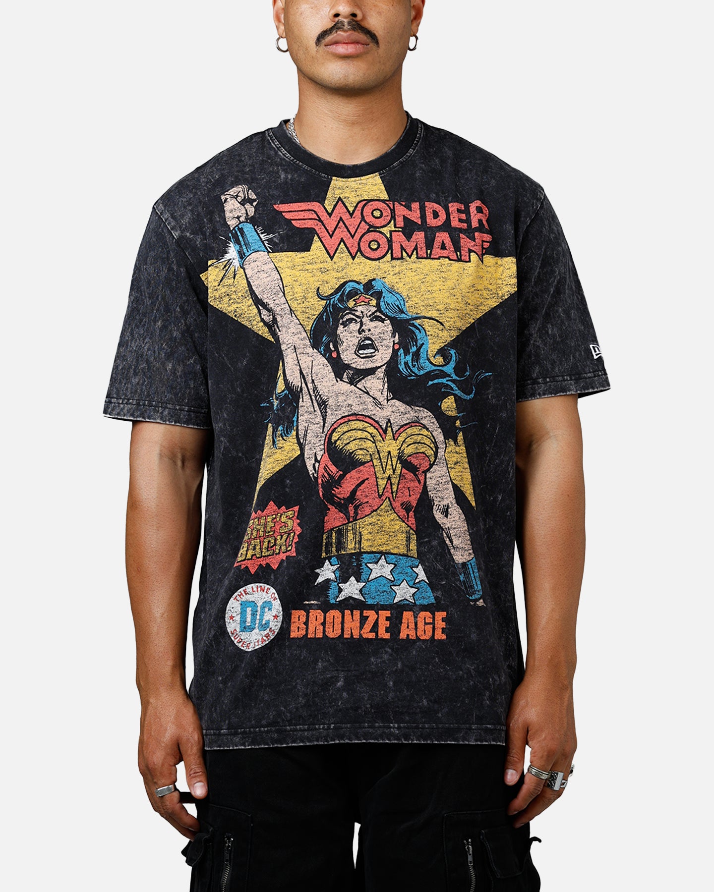 New Era X DC Wonder Women T-Shirt Washed Black、mySite、zt4zffjzw