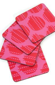 Pomegranate Print Coasters - Set of 4、mySite、topwebapps