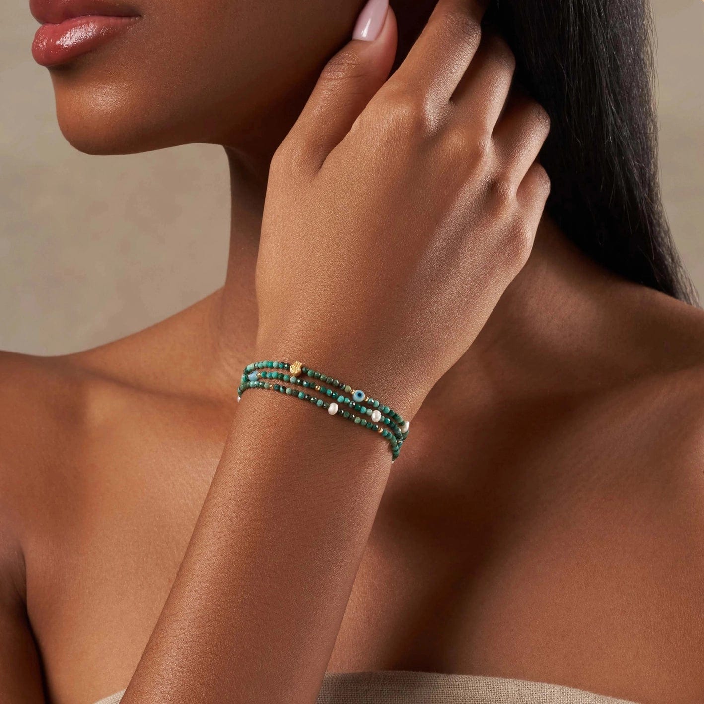 Enlightened Spirit Turquoise Hamsa Wrap Bracelet、mySite、topwebapps