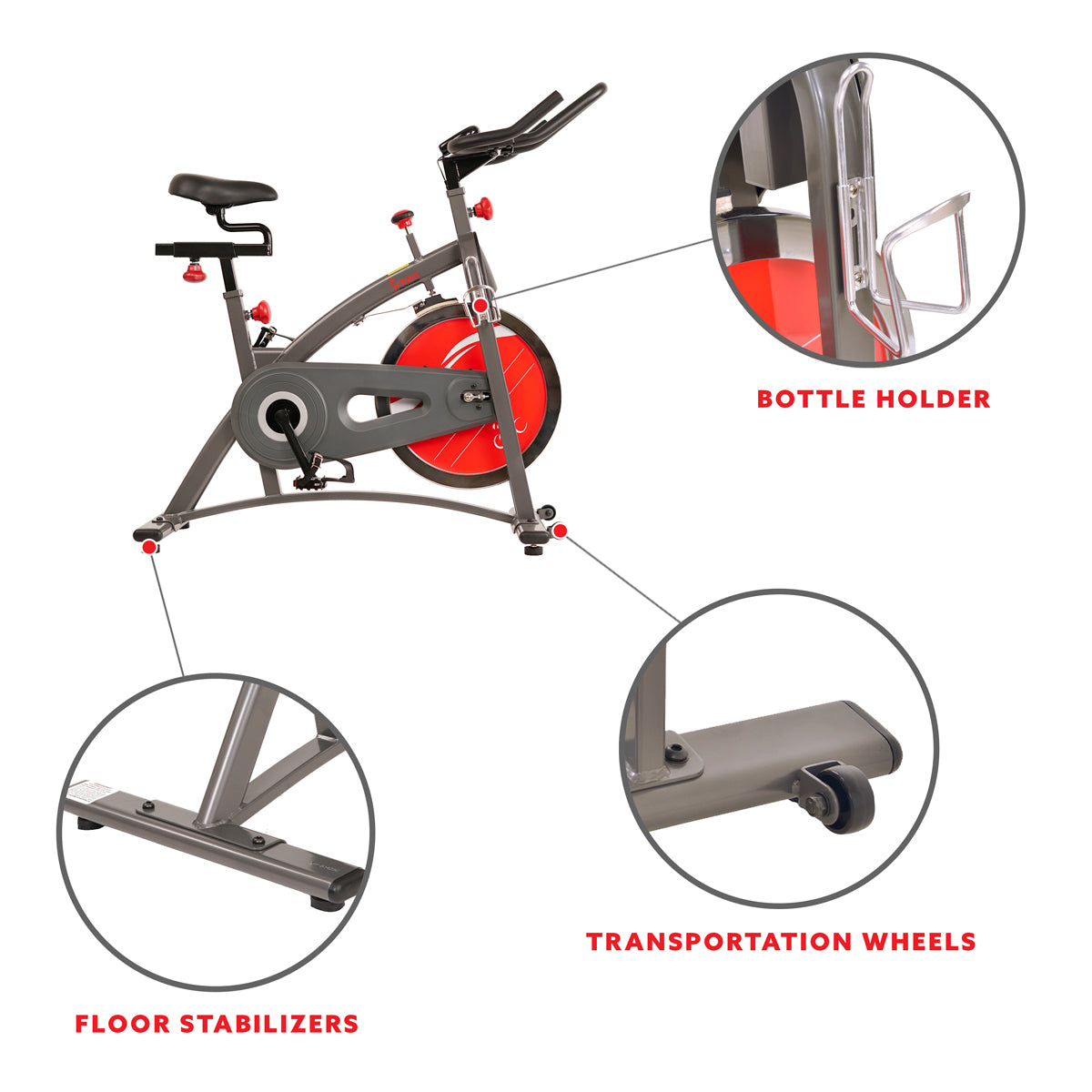  Chain Drive Indoor Cycling Exercise Bike w/ LCD Monitor Display、mySite、ghnorth