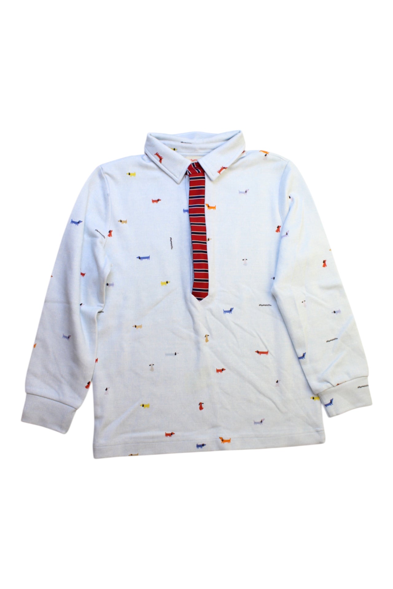 Momonittu Long Sleeve Shirt With Tie, Size 10Y、mySite、g9winljtr