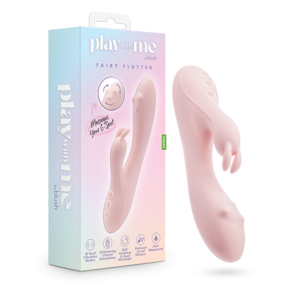 Play With Me By Blush® | Fairy Flutter - 7.75 Inch G Spot Clitoral Rabbit - 10 Dual Vibrations - 360° Massaging - Silicone - Pink、mySite、bottomscart