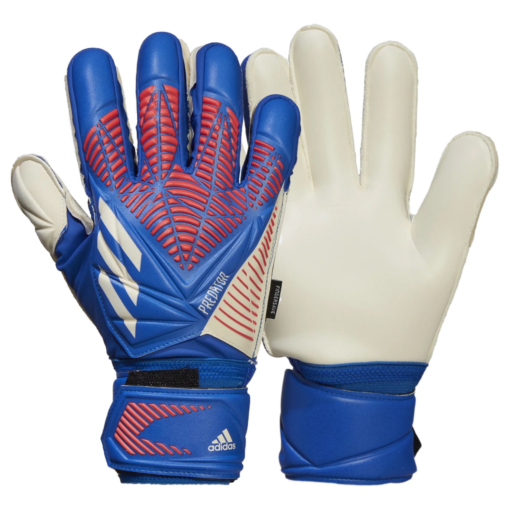 adidas Men's Predator Match Fingersave Goalkeeper Gloves Sapphire Edge、mySite、noshort
