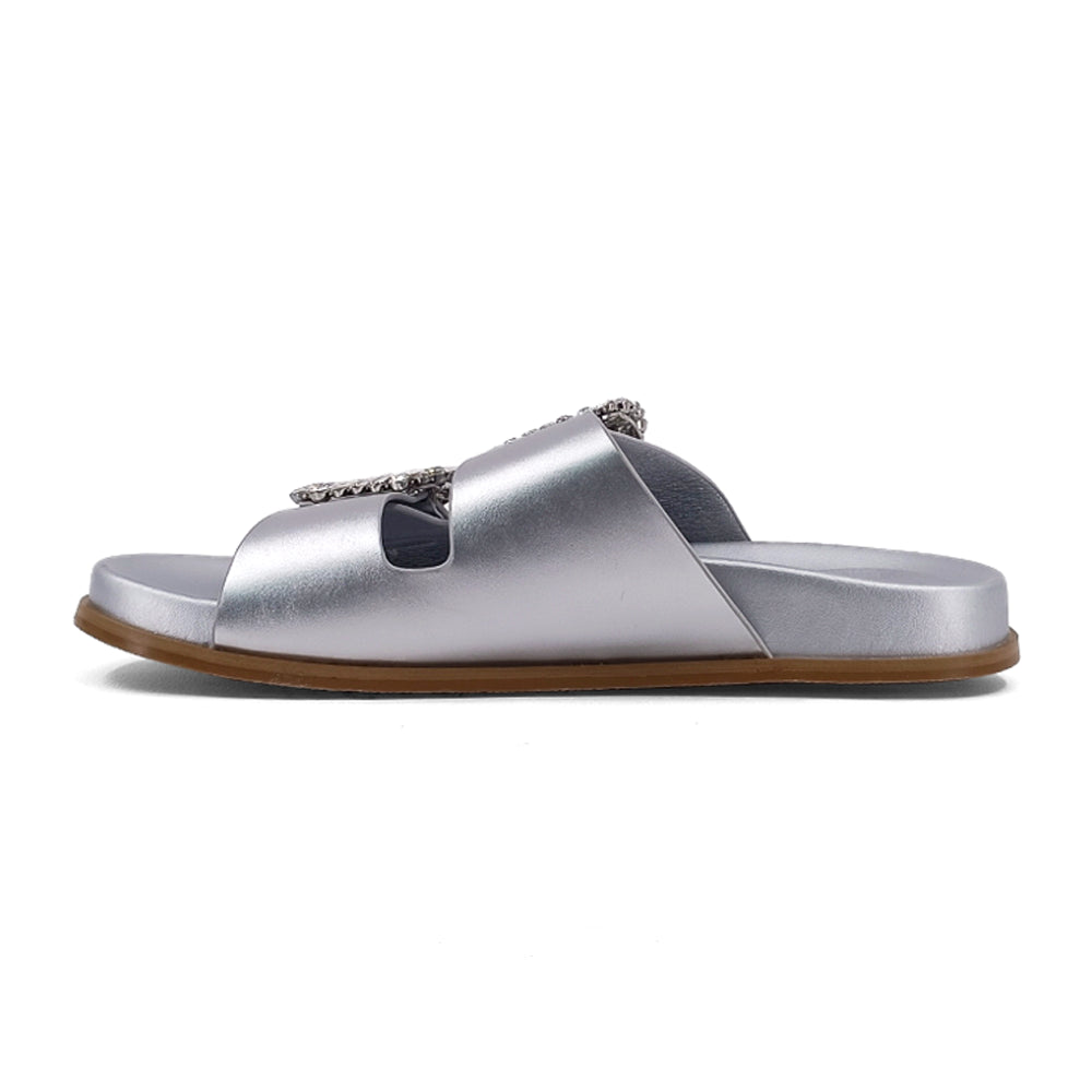 Bridget Metallic Rhinestone Slide Sandals、mySite、gtrtttuynbv