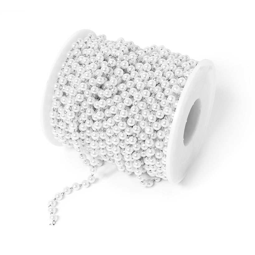 Stainless Steel Faux Pearl Bead Chain By The Foot / SPL1012、mySite、dreamappss