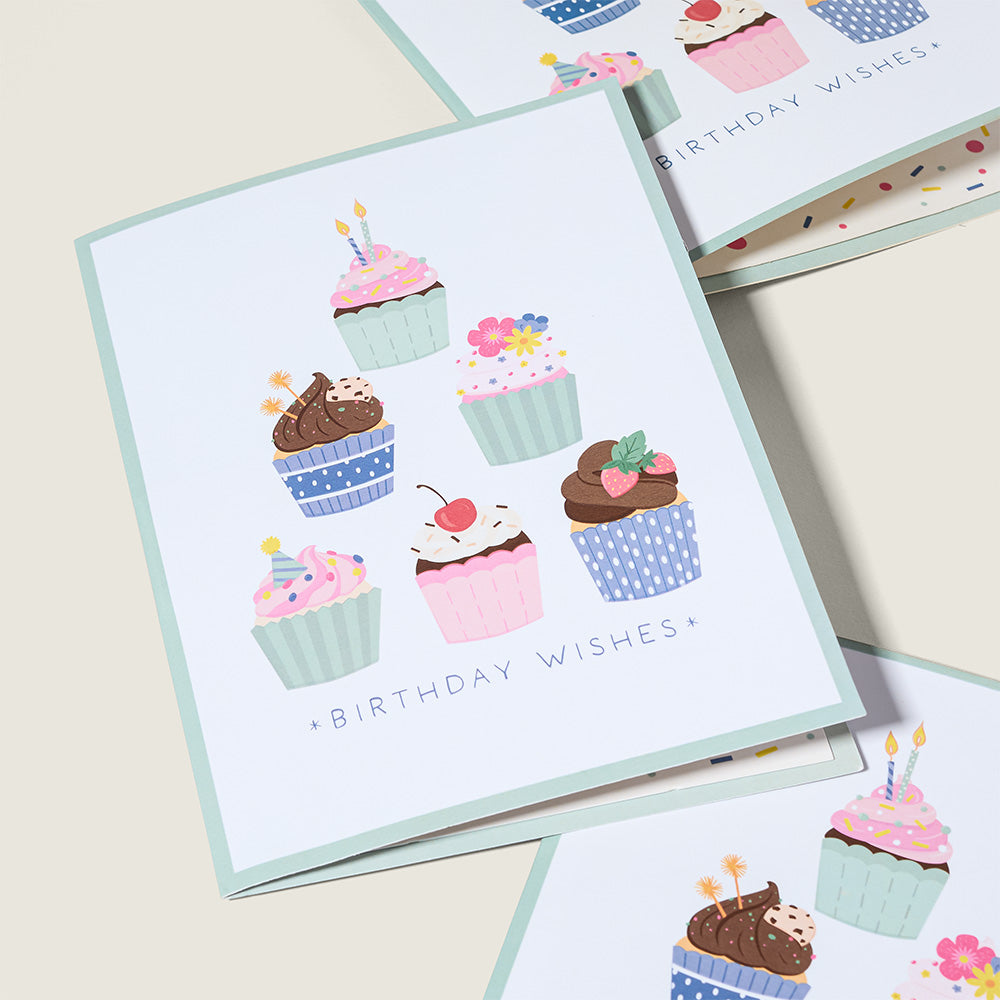 'Birthday Wishes' Cupcake Cat Plushpop Card、mySite、solidvoid