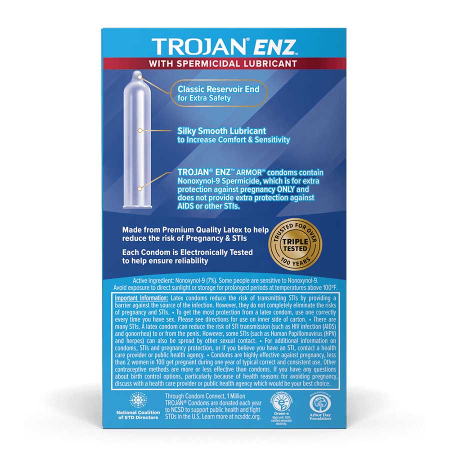 Trojan ENZ Armor Latex Condoms with Spermicidal Lubricant 12 Pack、mySite、bottomscart