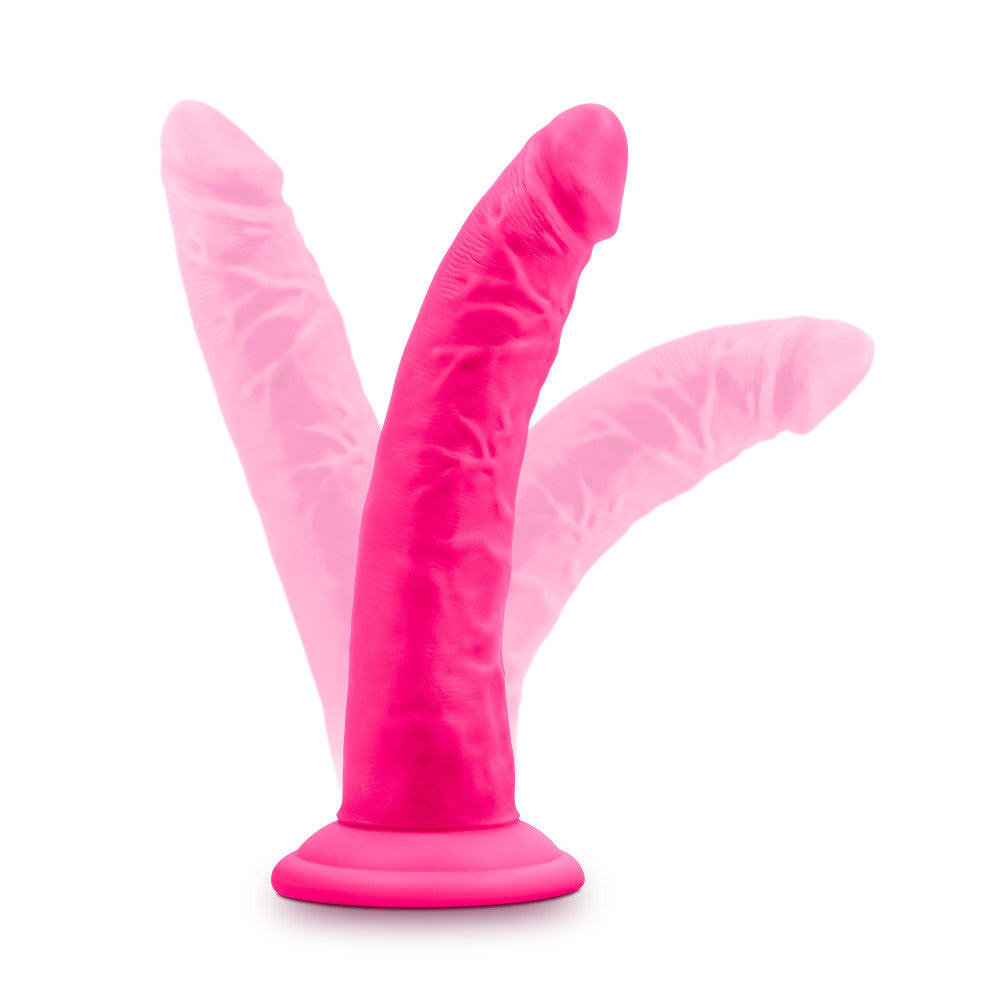 Neo Elite By Blush® | Neon Pink: 7.5-Inch Long Dildo - Made with Purio™ Silicone & SensaFeel® Dual Density Realistic Technology、mySite、bottomscart