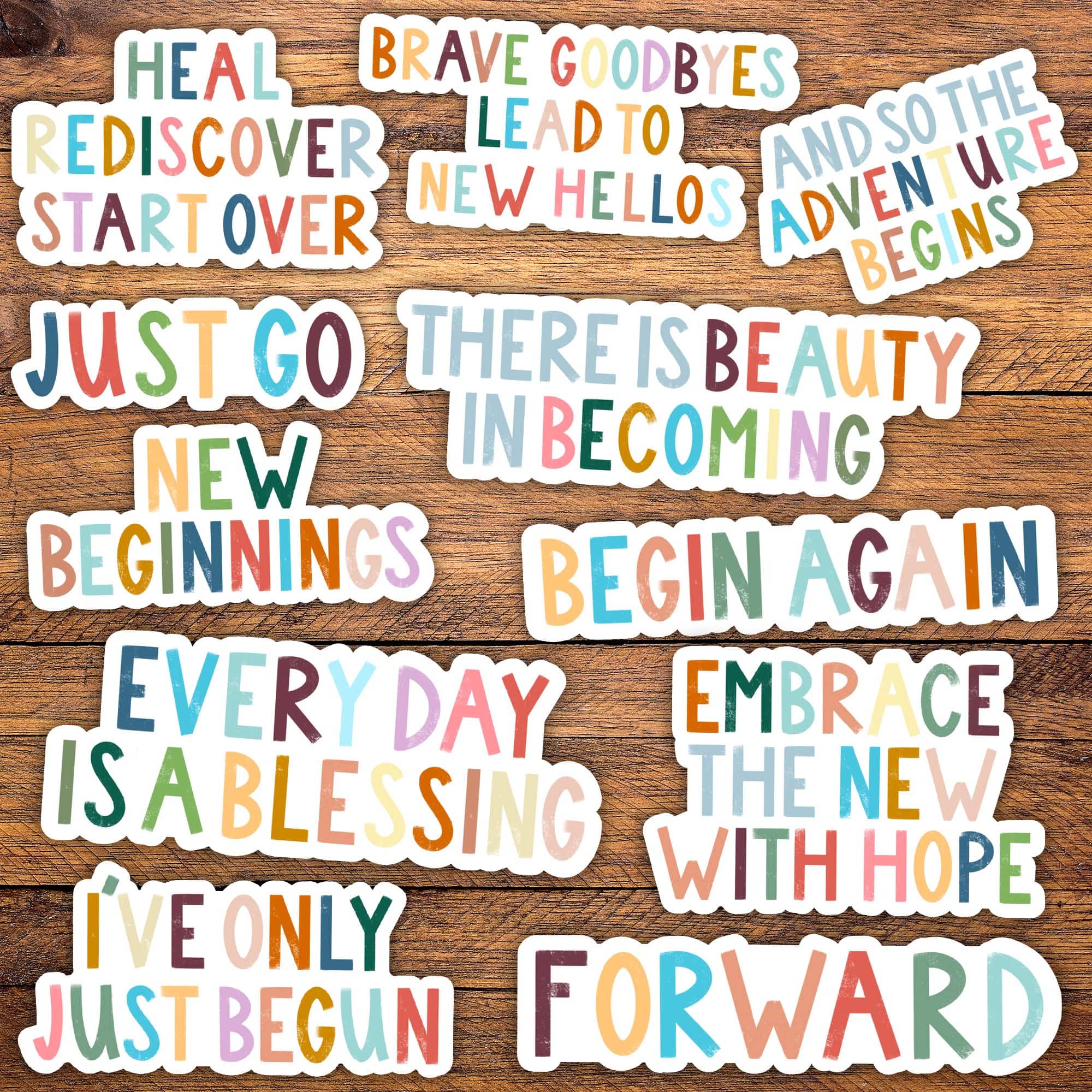  Positivity 11 Pack - New Year Lettering Stickers、mySite、elrpsem3k