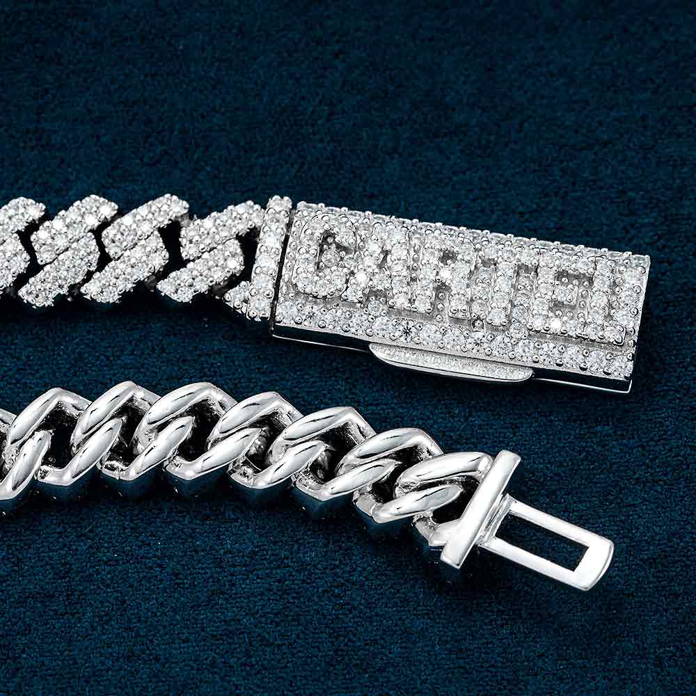 CUSTOM CLASP 8MM Moissanite Cuban Link Bracelet 14K Gold、mySite、hinf8tx79