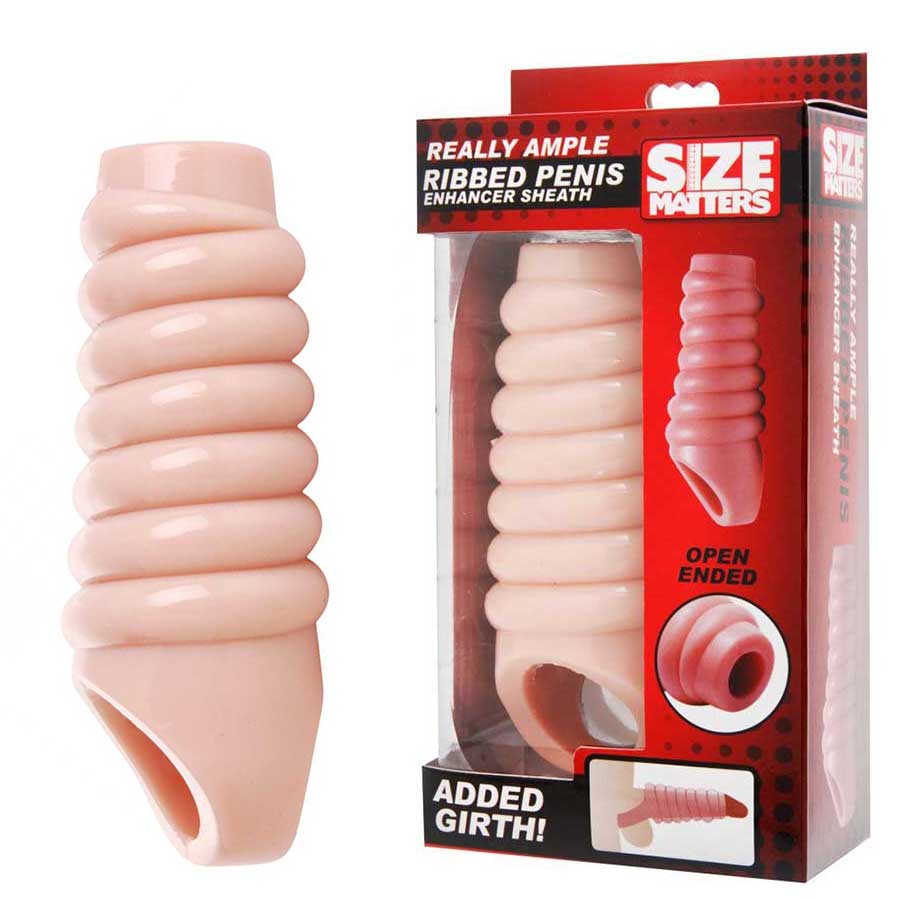 Open Tip Ribbed Cock Sheath | Really Ample Natural Girth Enhancer by Size Matters、mySite、bottomscart