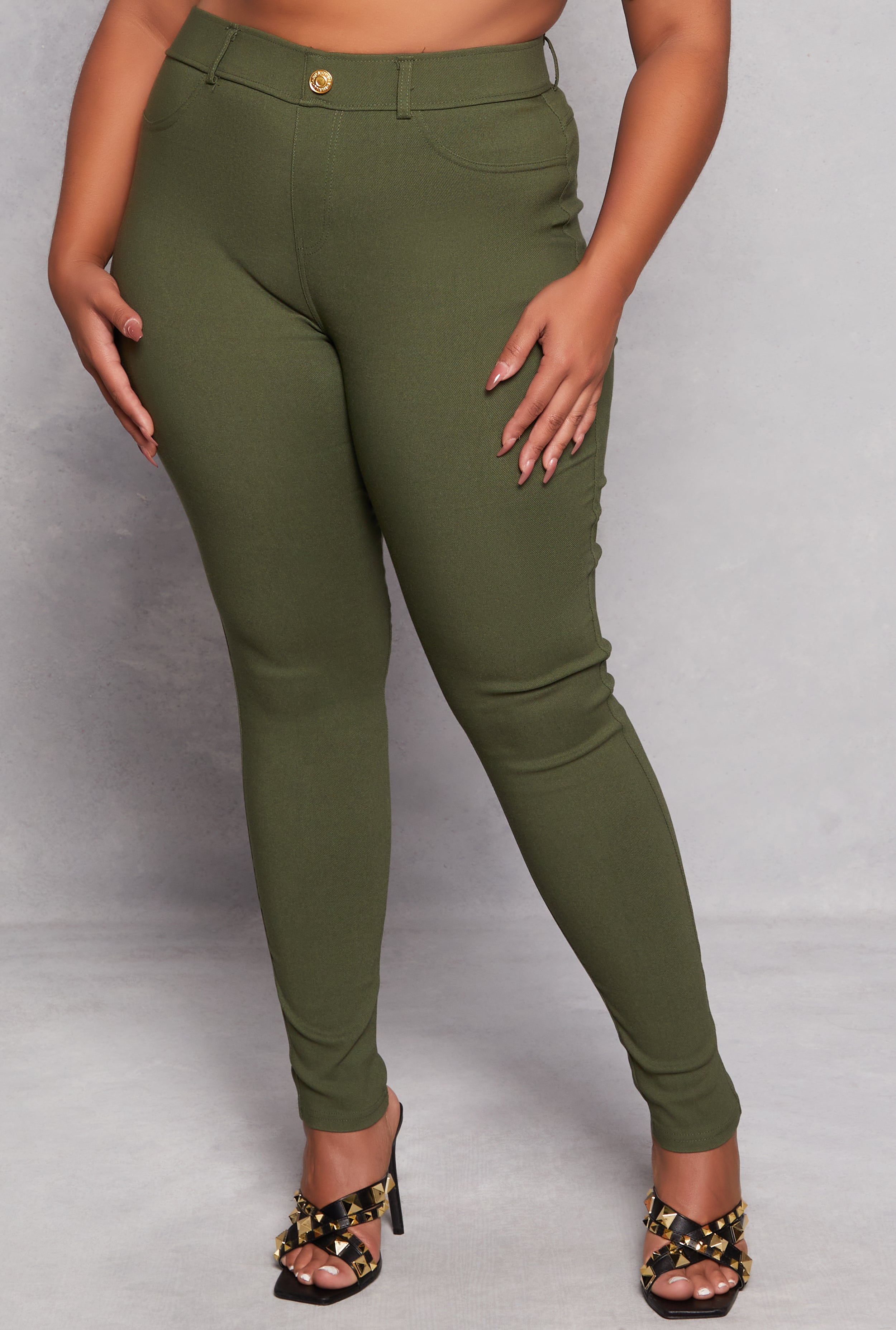 Plus Size Hyperstretch High Waist Skinny Leg Pants、mySite、camillekostekn