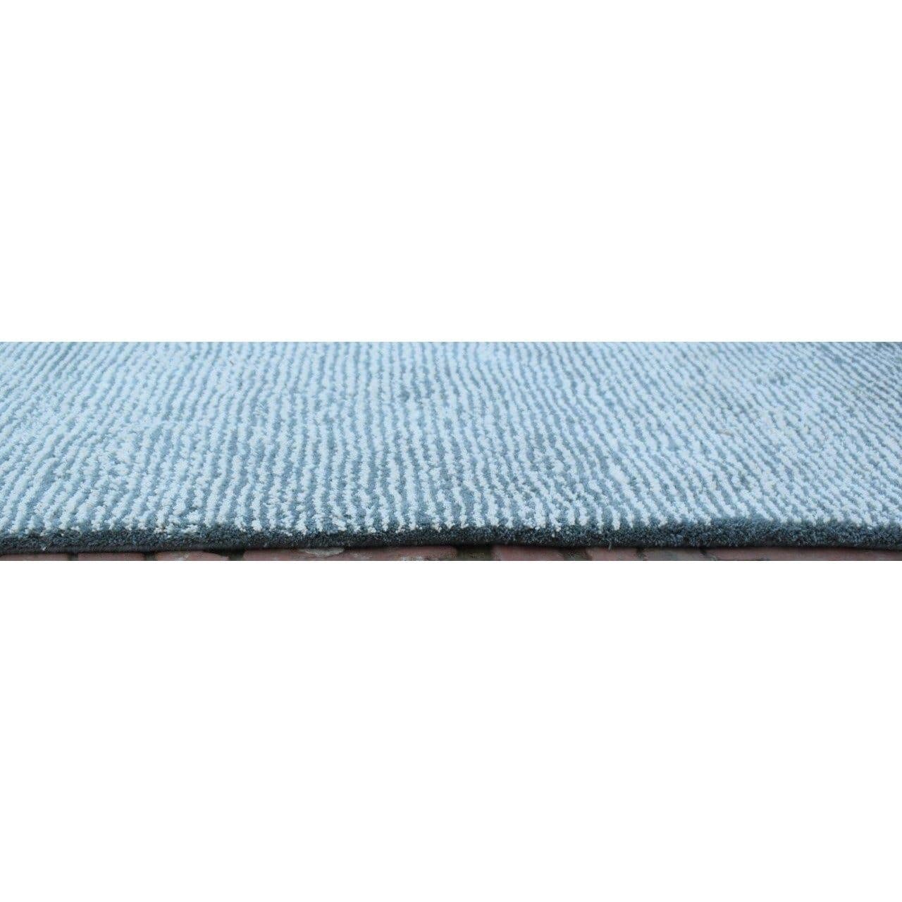 Seersucker Ivory Blue Wool Cotton Shag Rug、mySite、gigharbornorthrealestate