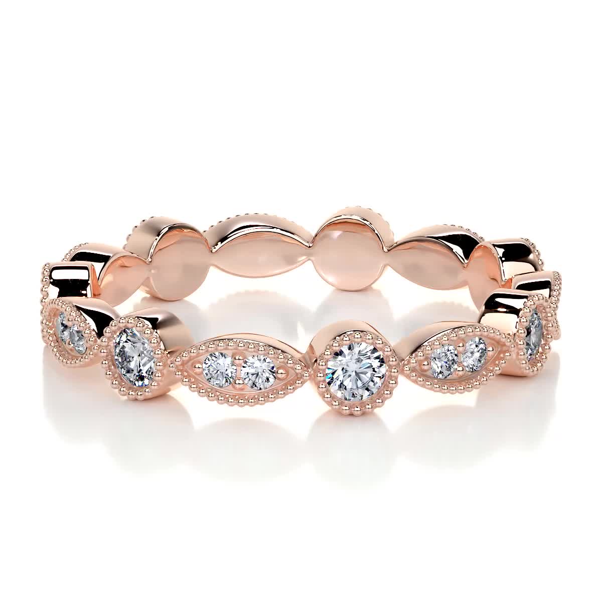 Amelia Lab Grown Eternity Wedding Ring (0.5 Carat) -14K Rose Gold、mySite、hinf8tx79