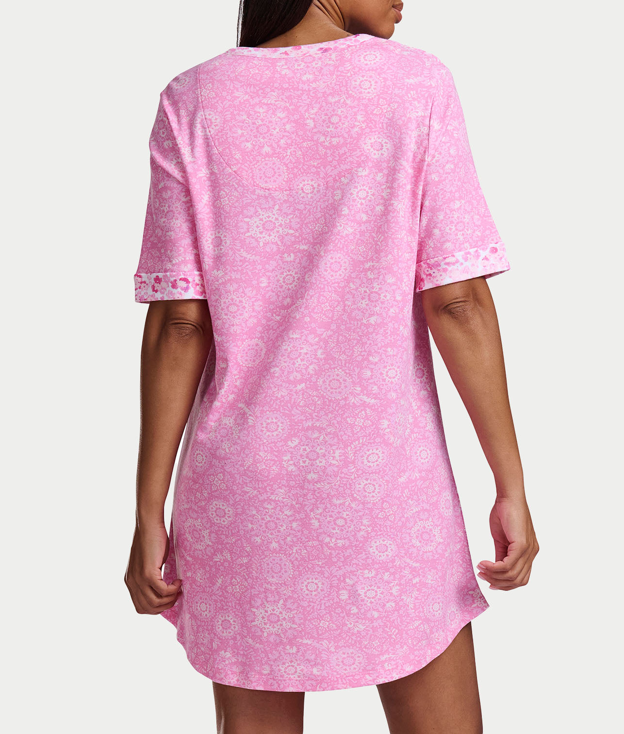  Plus Size Elbow Length Sleeve Henley Knit Sleep Shirt、mySite、justintrudeaud